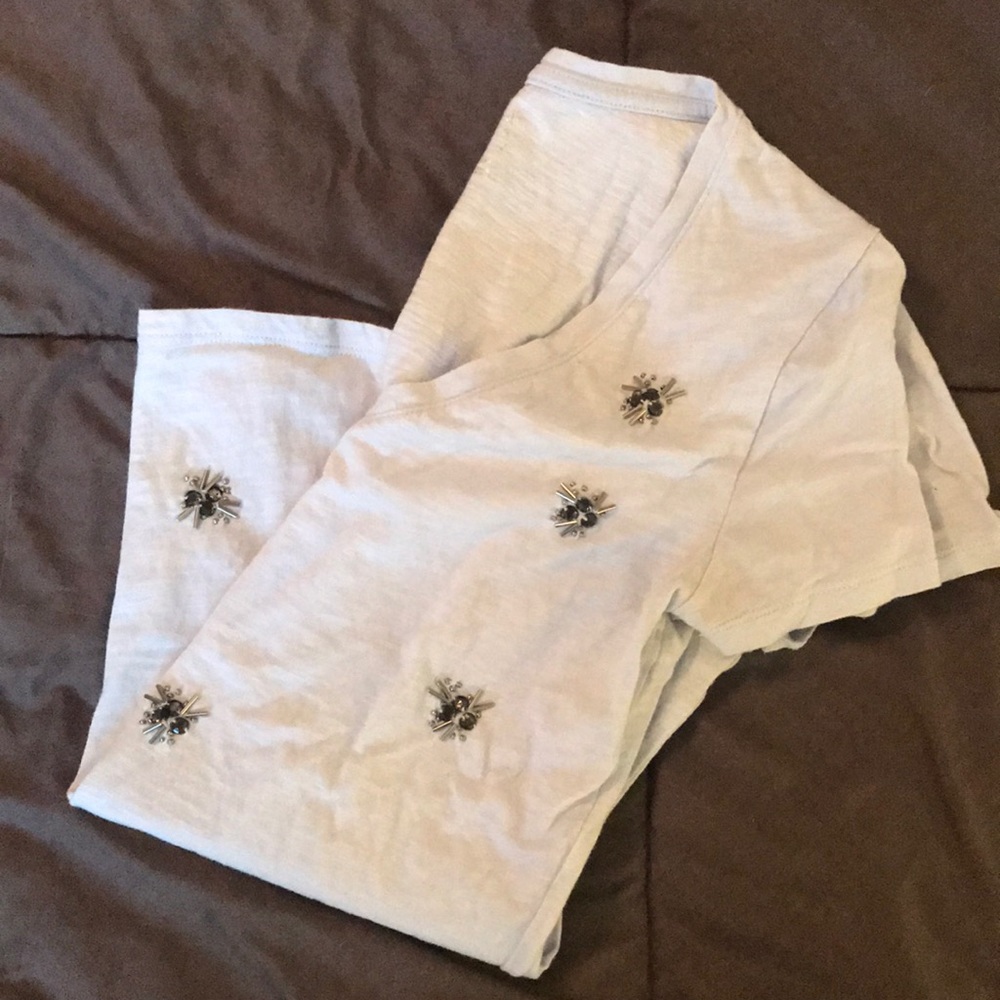 Embellished v neck
